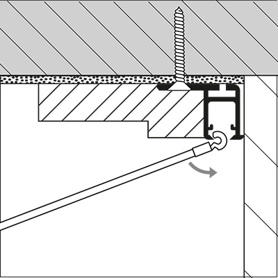 Montage Deckenschiene prorail flat
